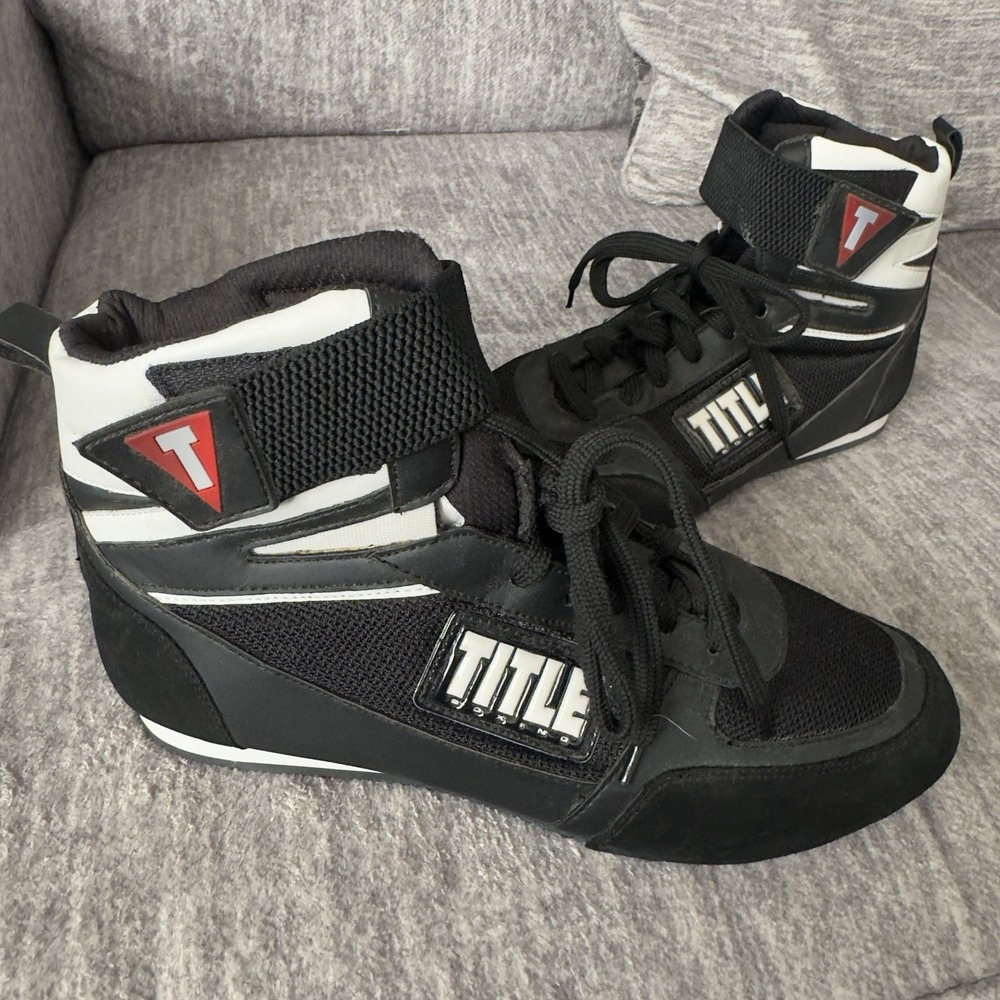 Title Professional Boxing Or Wrestling Shoes. Mens 12 Black‎